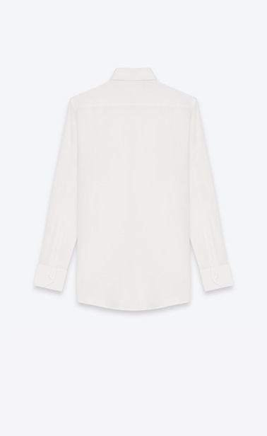 PARIS COLLAR SHIRT IN White Silk CRÊPE